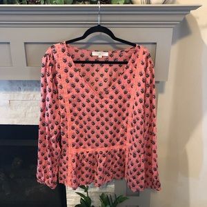 LOFT Plus Blossom Peplum Blouse